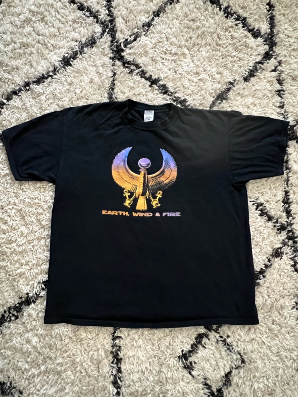 Anvil Black Short-Sleeve Tee with Gold & Purple Winged Crest/A165